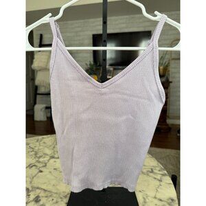 American Eagle Outfitters Light Purple Vneck Crop Top Womens Size XS